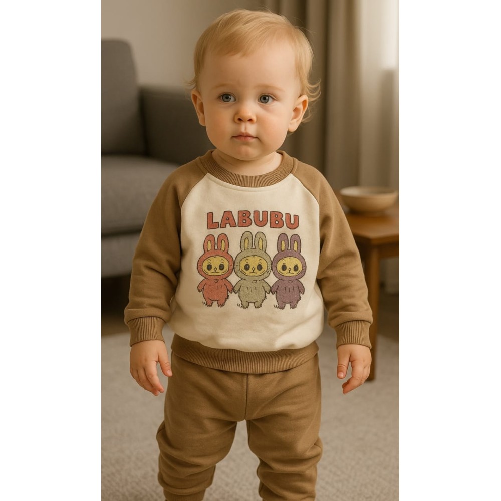 Βρεφικό Σετ Φόρμα Για Κορίτσι 6-18 Μηνών Καφε