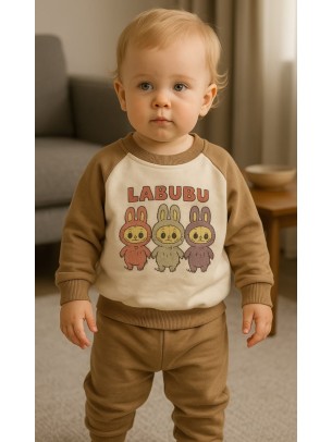 Βρεφικό Σετ Φόρμα Για Κορίτσι 6-18 Μηνών Καφε