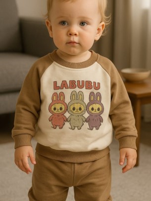 Βρεφικό Σετ Φόρμα Για Κορίτσι 6-18 Μηνών Καφε