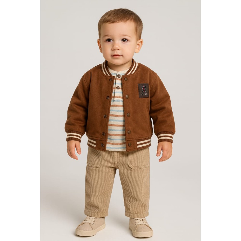 Βρεφικό Σετ 3Τμχ Για Αγόρι 6-24 Μηνών Καφέ