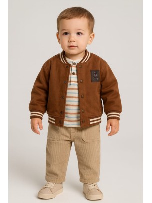 Βρεφικό Σετ 3Τμχ Για Αγόρι 6-24 Μηνών Καφέ