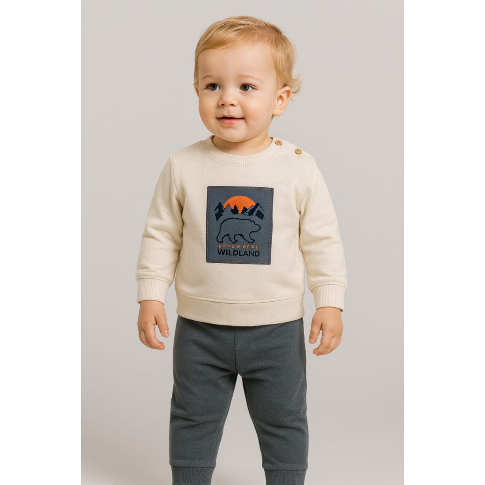 Βρεφικό Σετ Φόρμα Για Αγόρι 9-24 Μηνών Ανθρακί