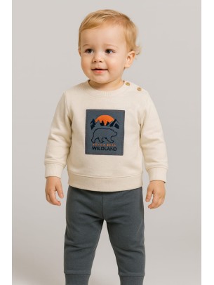 Βρεφικό Σετ Φόρμα Για Αγόρι 9-24 Μηνών Ανθρακί