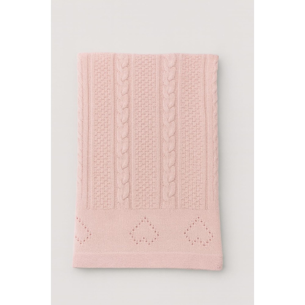 Βρεφική Κουβέρτα Πλεκτή Ροζ