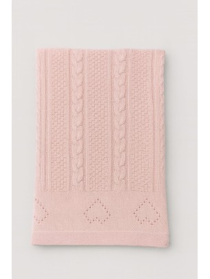 Βρεφική Κουβέρτα Πλεκτή Ροζ
