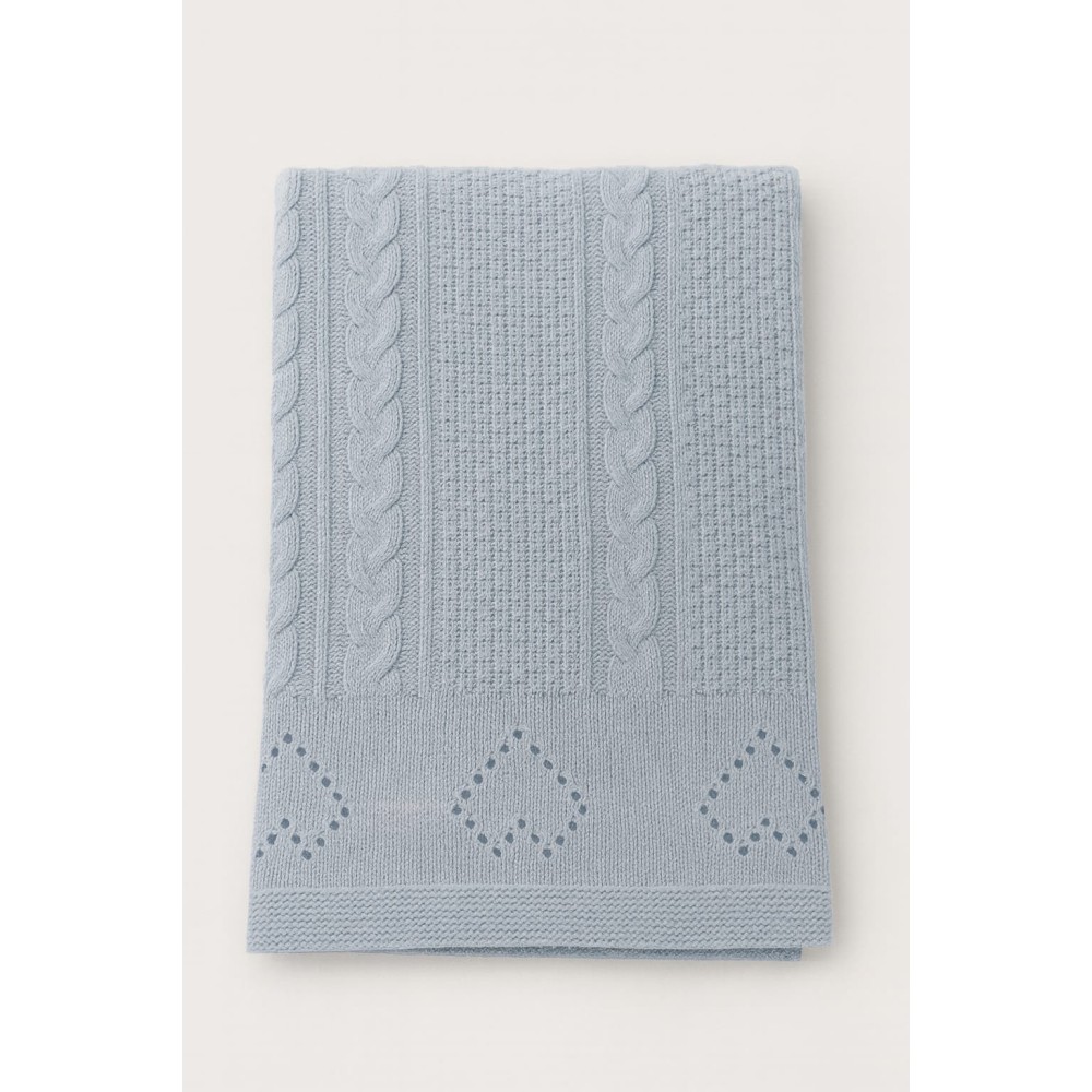 Βρεφική Κουβέρτα Πλεκτή Μπλε