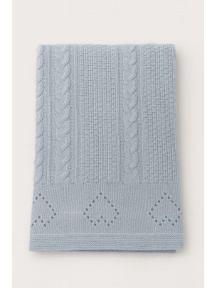Βρεφική Κουβέρτα Πλεκτή Μπλε