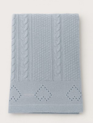 Βρεφική Κουβέρτα Πλεκτή Μπλε