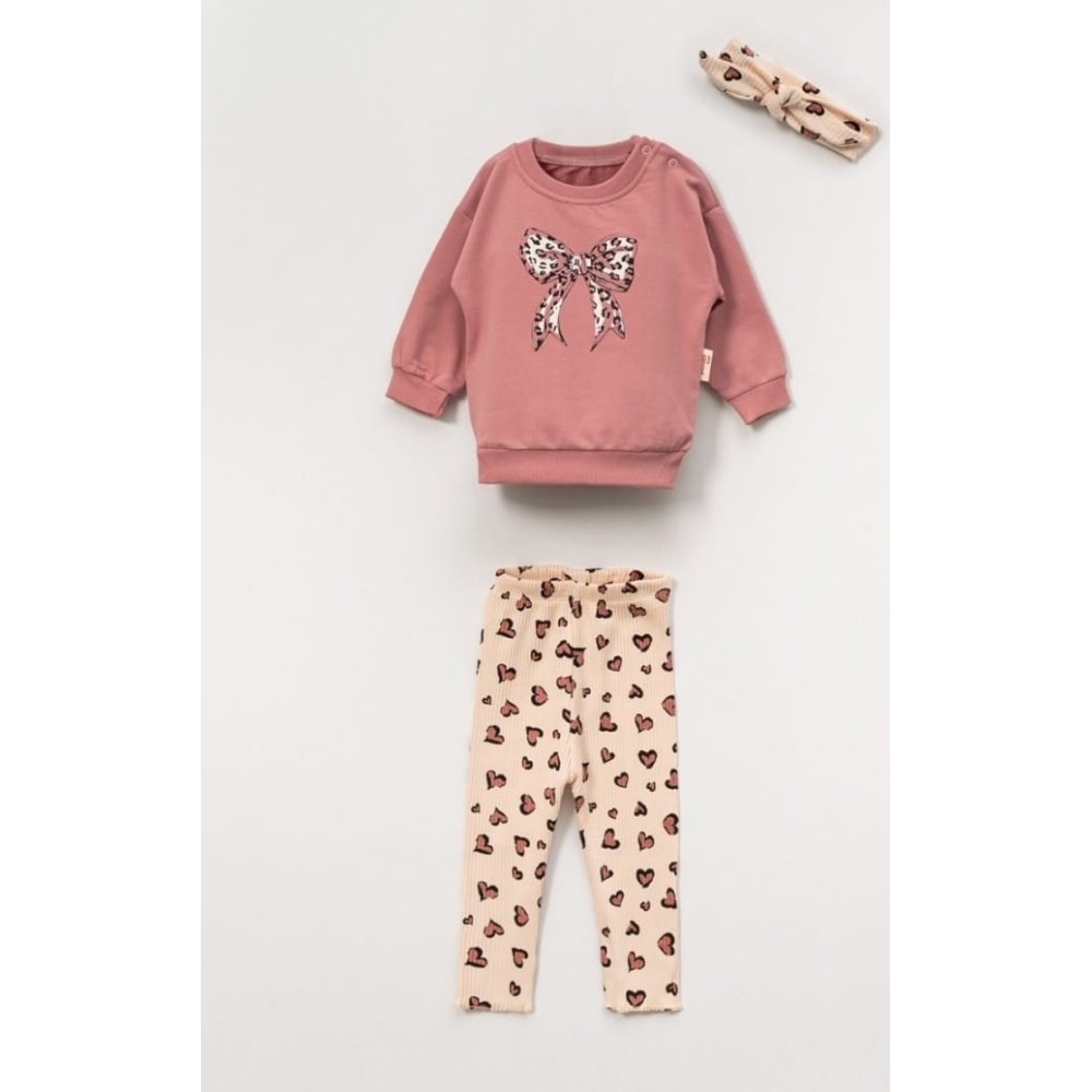 Βρεφικό Σετ Φόρμα Για Κορίτσι 6-24 Μηνών Ανοιχτό Κοραλί