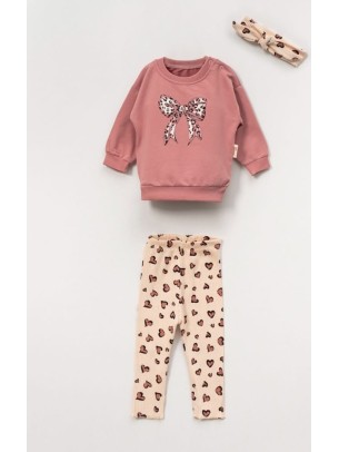 Βρεφικό Σετ Φόρμα Για Κορίτσι 6-24 Μηνών Ανοιχτό Κοραλί