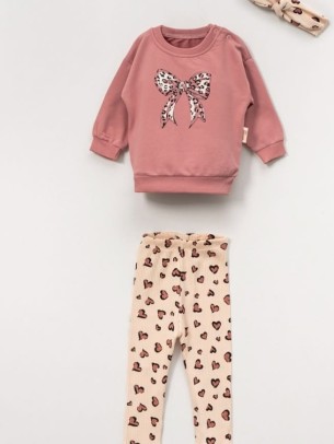 Βρεφικό Σετ Φόρμα Για Κορίτσι 6-24 Μηνών Ανοιχτό Κοραλί