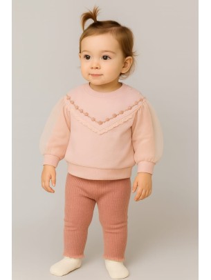 Βρεφικό Σετ Φόρμα Για Κορίτσι 6-24 Μηνών Ροζ