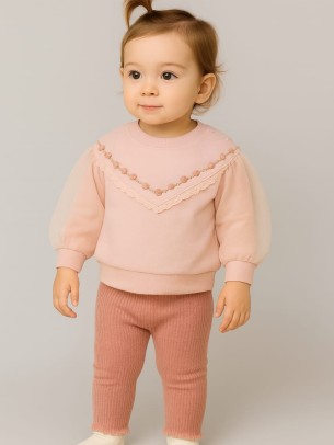 Βρεφικό Σετ Φόρμα Για Κορίτσι 6-24 Μηνών Ροζ