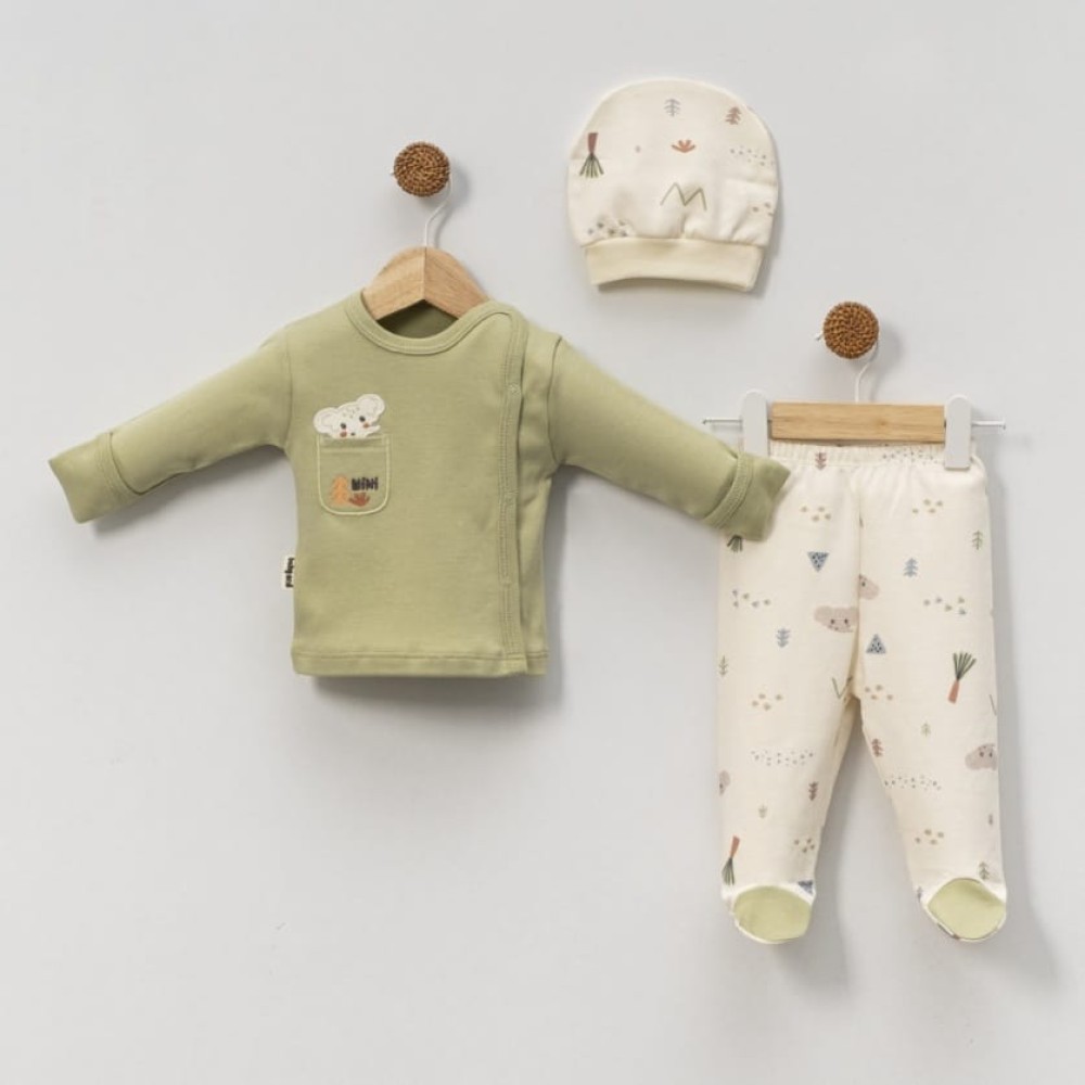Σετ Νεογέννητο 5Τμχ Για Αγόρι  0-3 Μηνών Πράσινο
