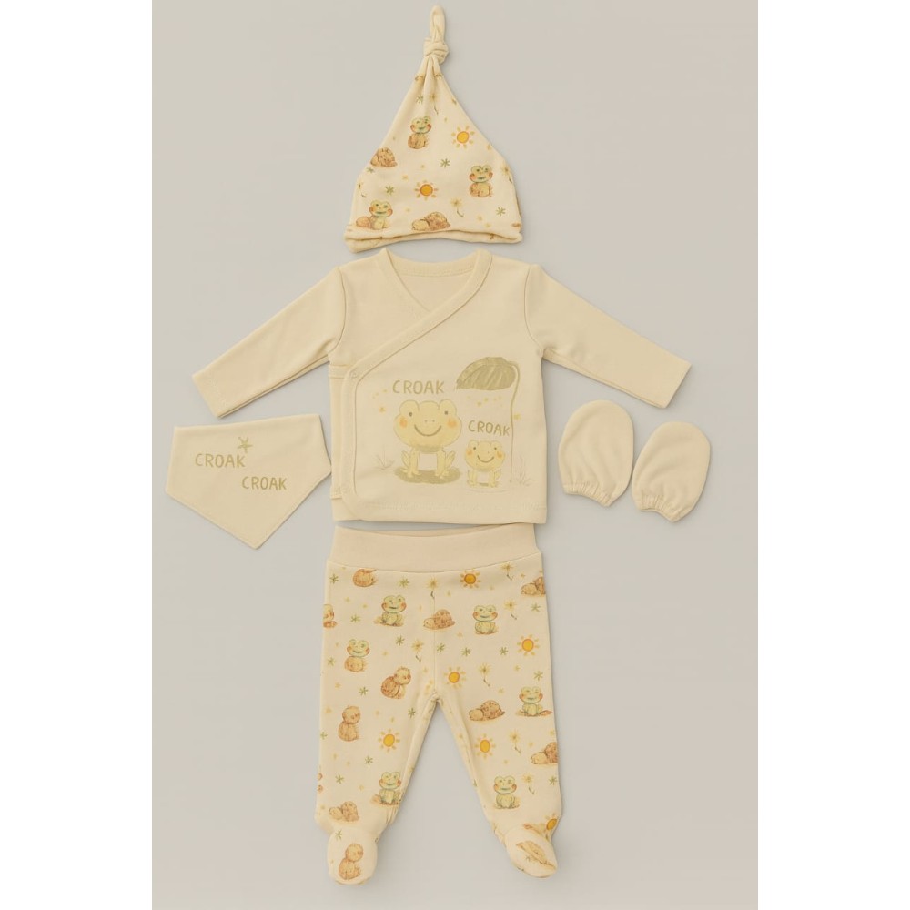 Σετ Νεογέννητο 5Τμχ 0-3 Μηνών Εκρού