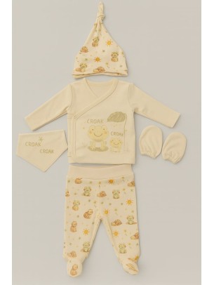 Σετ Νεογέννητο 5Τμχ 0-3 Μηνών Εκρού
