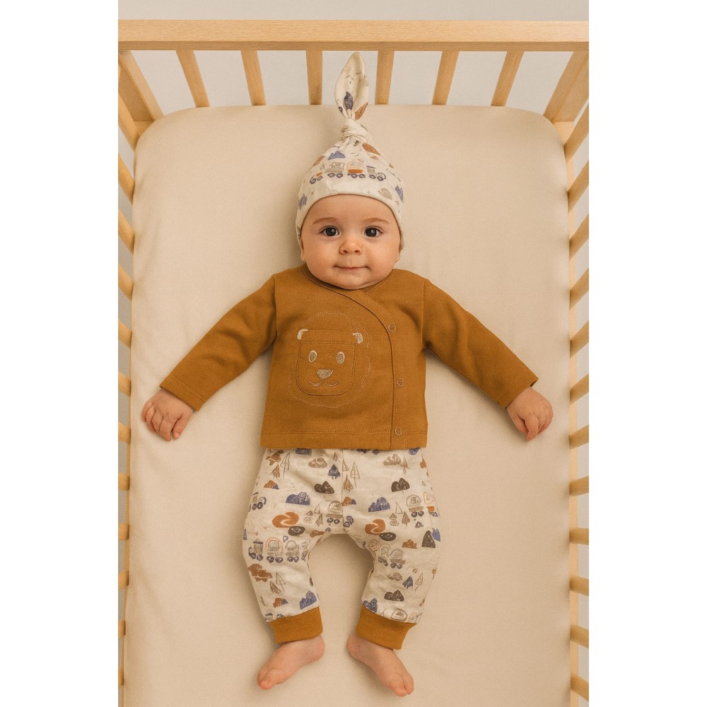 Σετ Νεογέννητο 3Τμχ Για Αγόρι 0-3 Μηνών Καφέ