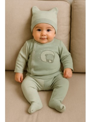 Σετ Νεογέννητο 3Τμχ Για Αγόρι 0-3 Μηνών Φυστικί