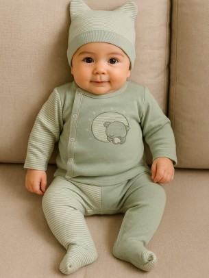 Σετ Νεογέννητο 3Τμχ Για Αγόρι 0-3 Μηνών Φυστικί